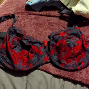 Black and red bra
